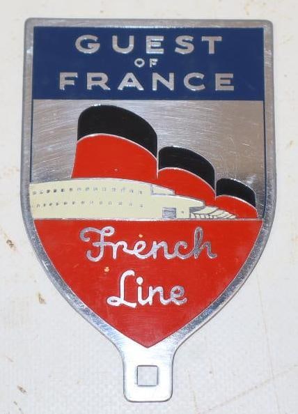 Guest of France French Line License Plate Topper: 2.75" x 4.25"