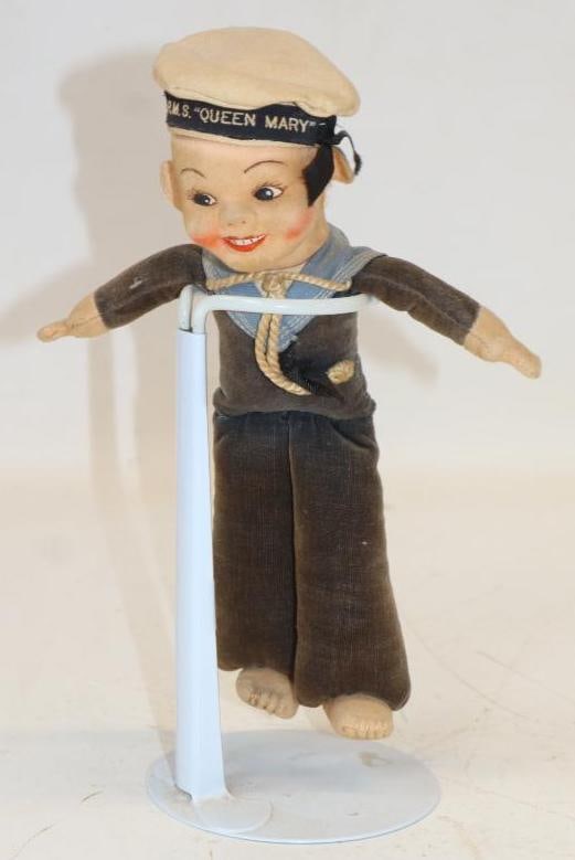 R.M.S. Queen Mary Sailor Doll: 3" x 2" x 8.5"
