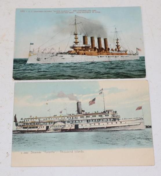Group of 2 U.S. South Dakota and Steamer Toronto Unused Postcards: 5.5" x 3.75" each