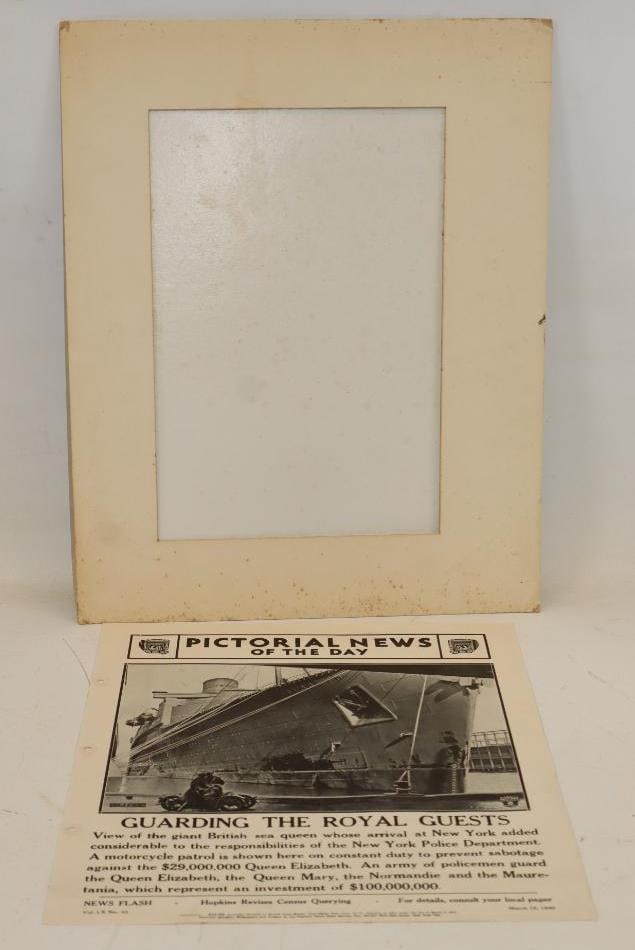 1921 Pictoral News of The Day Oceanliner Queen Elizabeth Enlarged Picture: 14" x 17"