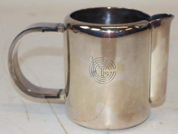 S.S. Normandie Silver Plated Creamer Kettle: 3" x 5" x 3.5"