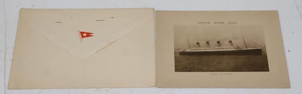 1924 R.M.S. Olympic Black And White Picture With June Abstract Log And Original Envelope: 7x4.5