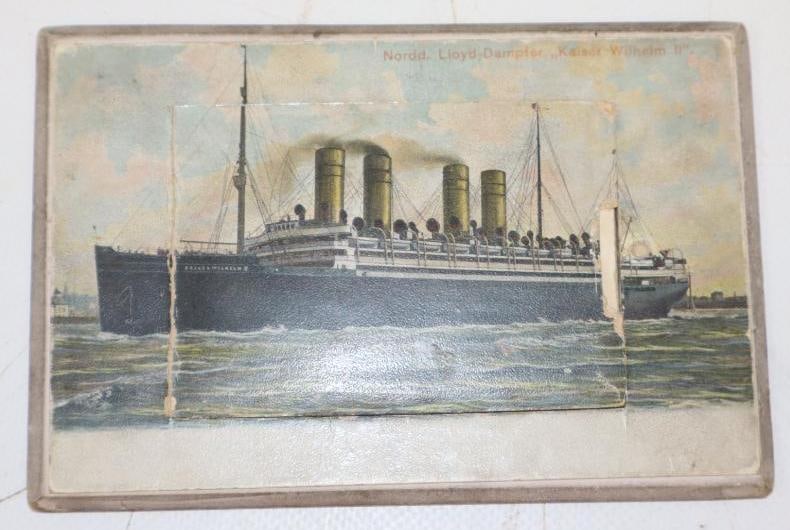 Early Kaiser Wilheim II Ocean Liner Postcard/Flipbook: 5.25x3.75