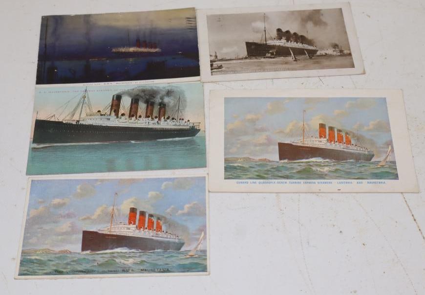 Group Of 5 Mauretania Ocean Liner postcards: Largest Is 6.25x4.25