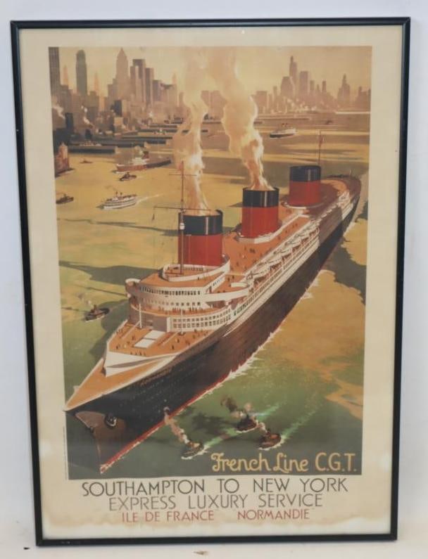 1992 French Line C.G.T. Framed Print: 14x20