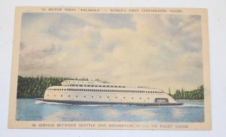 Motor Fairy (Kalakala) World Fist Streamlined Vessel Postcard: 5.5x3.5