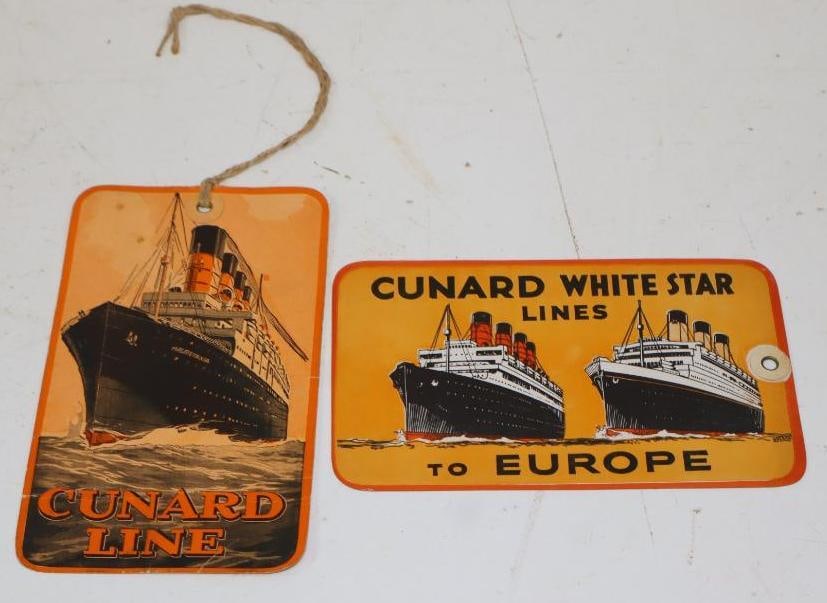 Group Of 2 Cunard Line And White Star Ocean Liner Luggage Tags: 6.5x4.25 Each