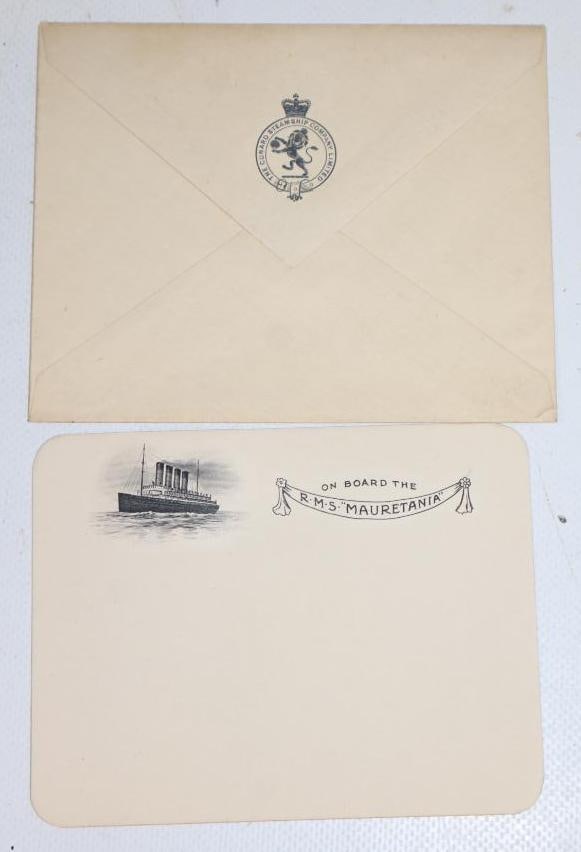 Group Of 2 R.M.S. Mauretania Ocean Liner Stationary and Envelope (1 of 4)