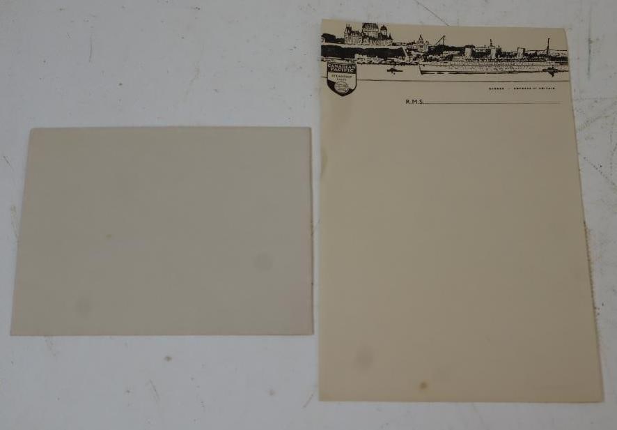 Stationary And Envelope From Canadian Pacific Steamship Lines: Largest Is 5x8
