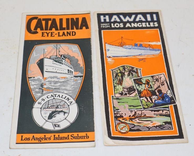 Group Of 2 Catalina And Los Angeles Steamship Co Cruise Brochures: 4x9 Each