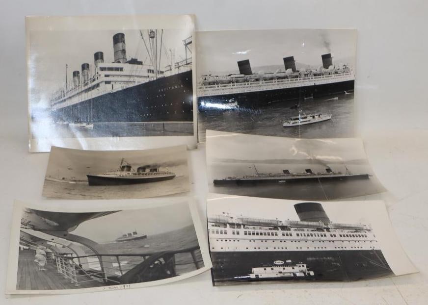 Group Of Black And White Ocean Liner Photos: Largest Is 8x10