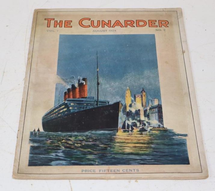 August 1924 The Cunarder Ship Magazine: 9x12