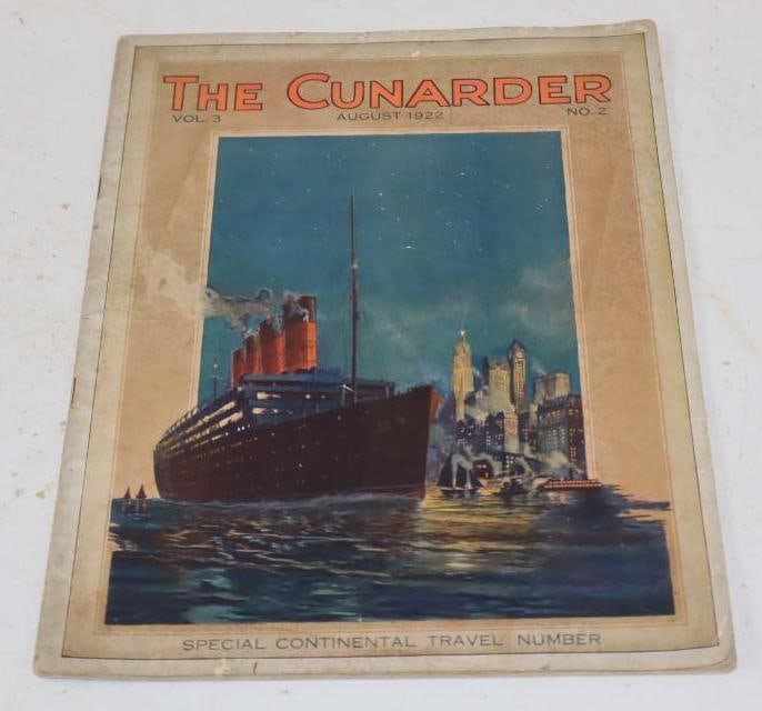 August 1922 The Cunarder Ship Magazine: 9x12