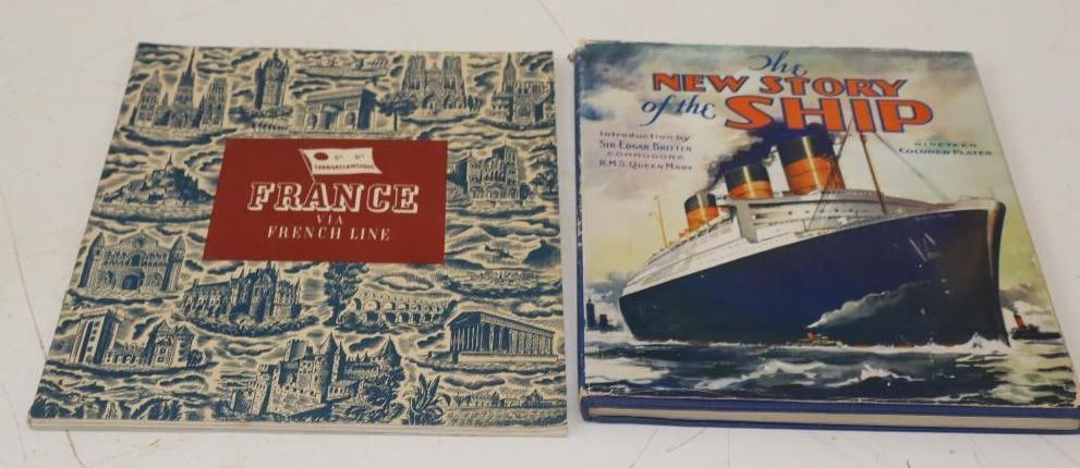 Group Of 2 The New Story Of The Ship And France Via French Line Ocean Liner Books: Largest Is 10.5x14