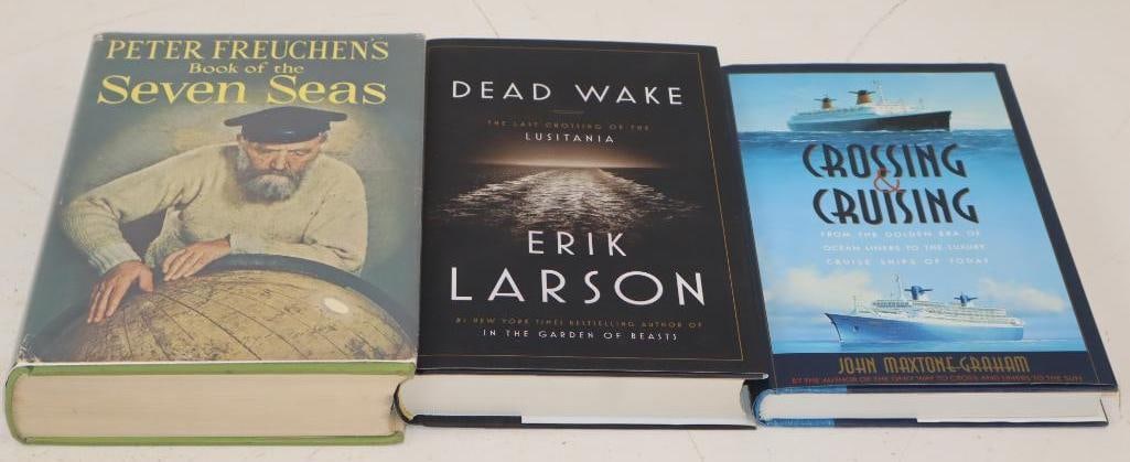 Group Of 3 Seven Seas, Dead Wake, And Crossing & Cruising Maritime Books (1 of 5)