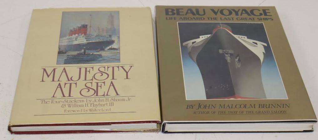 Group Of 2 Majesty At Sea And Beau Voyage Hardbound Ocean Liner Books: Largest is 10x13