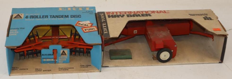 Group of 2 Ertl Farm Tractor Accessories In Original Box: Largest is 13.5x6x4