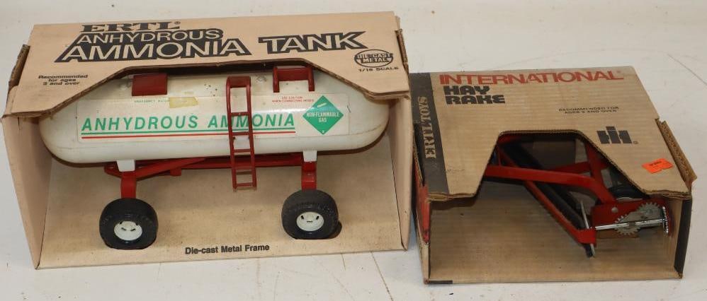Group of 2 Ertl Farm Tractor Accessories In Original Box: Largest is 11.5x6x6