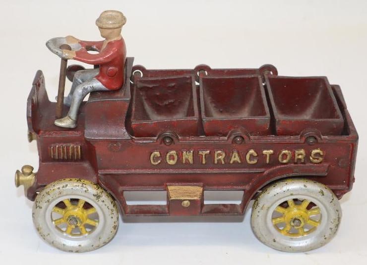 Kenton Cast Iron Contractors Delivery Truck with Driver: 8" x 3" x 5.5"