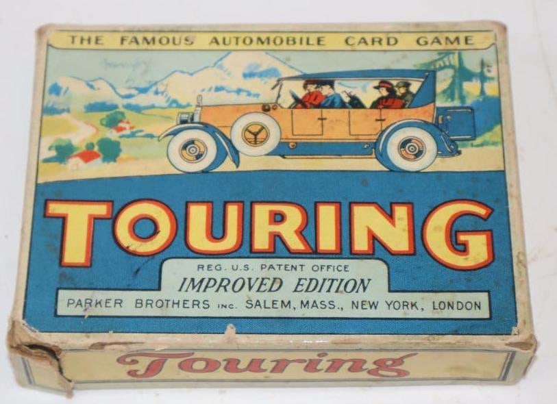 1930's Parker Brothers Touring Automobile Card Game in Original Box: 5" x 4" x 1"