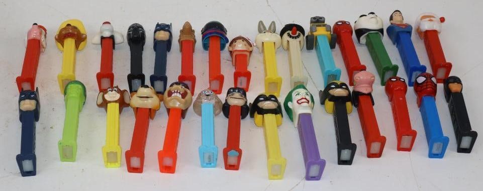 Group of 28 Character Themed Pez Dispensers: 4.5x1x1 Each
