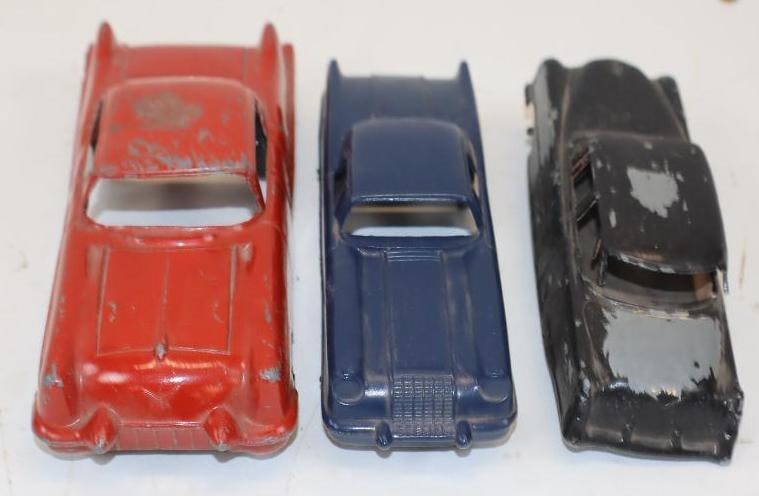 Group of 3 Structo and Tootsie Toy Cars: Largest is 7x2.5x2