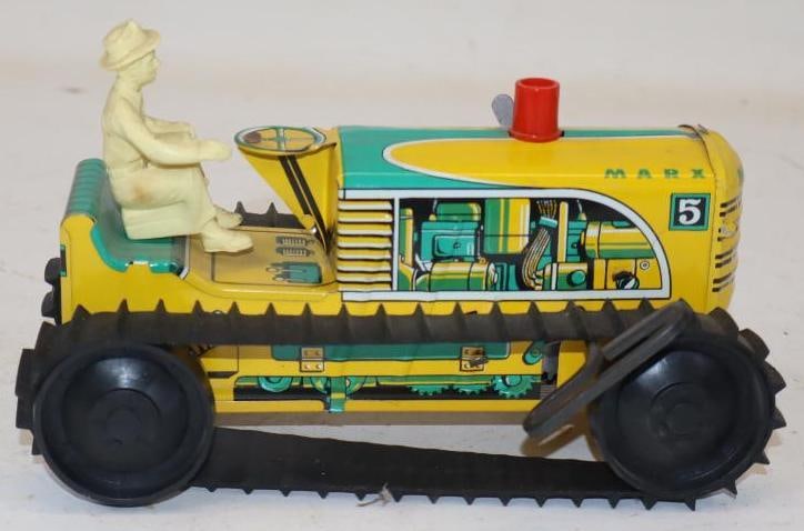Marx Windup Tin Litho Toy Tracker With Original Box: 8.5x4.5x4.5