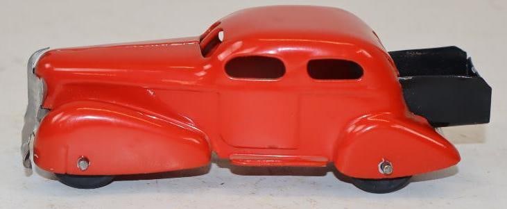 1930 Pressed-Steel Toy Car With Pull Out Rumble Seat: 2.25x6.5x1.5
