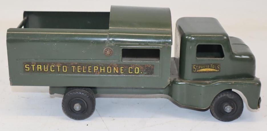 Structo Telephone Company Pressed-Steel Toy Truck: 12x5x5