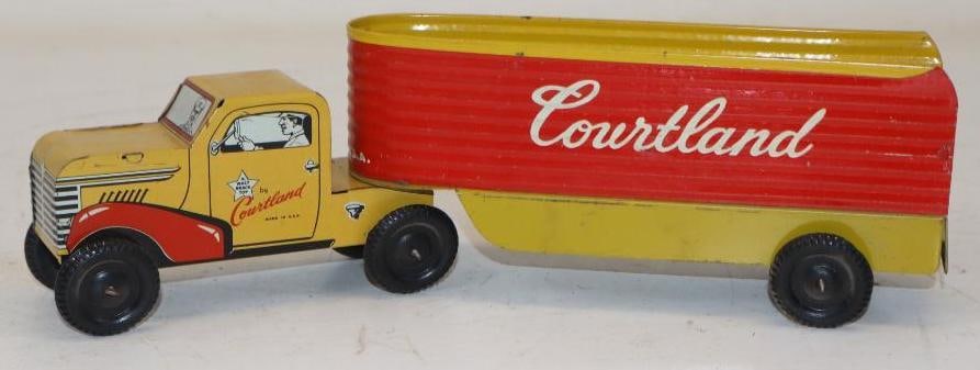 Walt Reach Courtland Tin Litho Semi Truck: 12x2x3.5