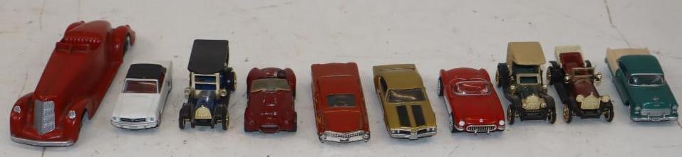 Group of 10 Die Cast Toy Cars: Largest is 6x1.75x1.5