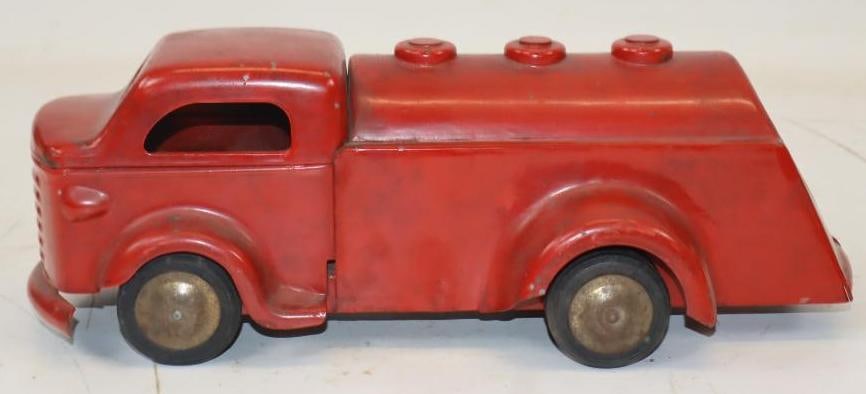 1940s Pressed-Steel Gasoline Tanker Truck: 12x6x4