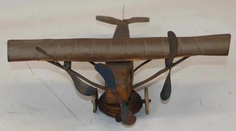 Windup Triple Prop Pressed-Steel Kingsberry Toy Air Plane: 15x15x4.5