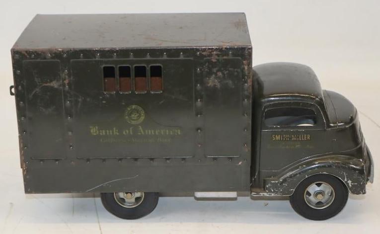 Smith Miller Bank Of America Pressed Steel Transport Truck Smitty Toys: 14x5.5x7.5