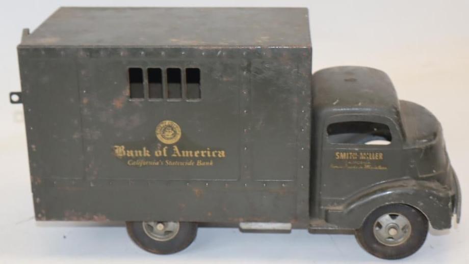 Smith Miller Bank Of America Pressed Steel Transport Truck Smitty Toys: 14x5.5x7.5