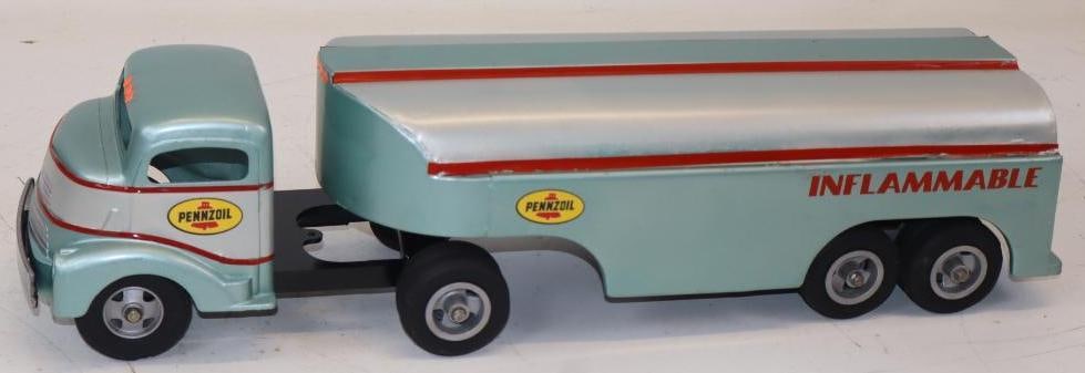 Smith Miller Pennzoil Tanker Semi Truck Smitty Toys: 22x6x5.5 Has Been Repainted