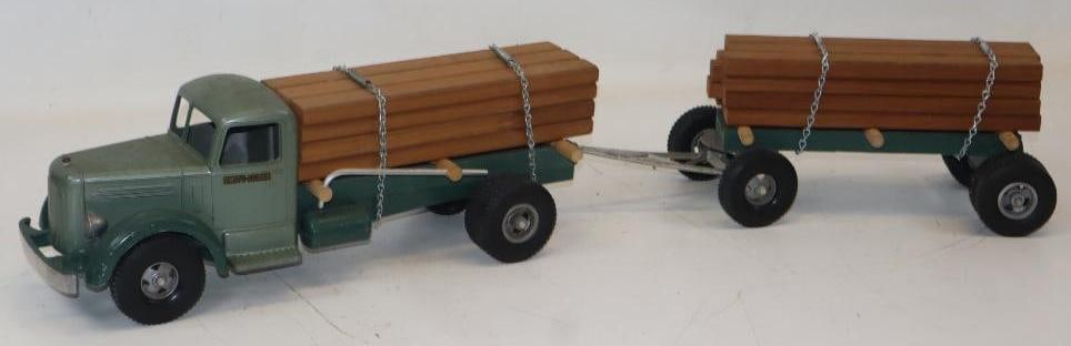 Smith Miller Double Trailer Lumber Semi Truck Smitty Toys: 36x6x6.5