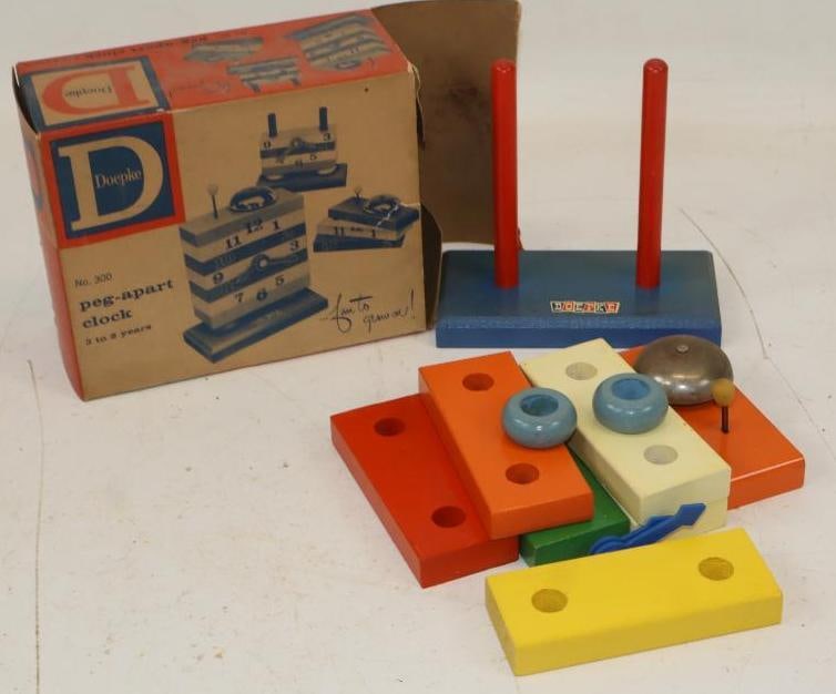 Doepke Peg-Apart Clock Toy In Original Box: 7.5x6x3