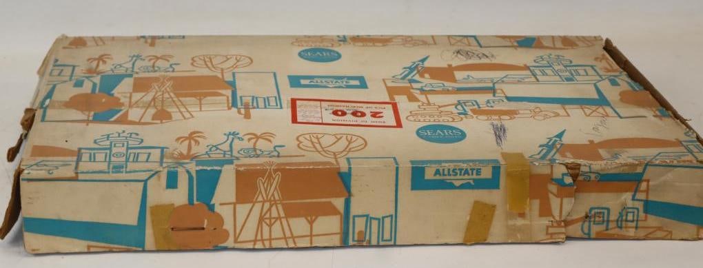Marx Sears Allstate Tin Litho Service Station In Original Box: 31x17x3.5