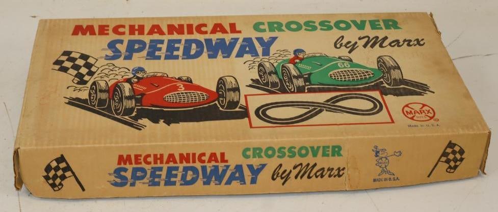 Marx Mechanical Cross Over Speedway in Original Box: 21x11x2.75 Appears to Be Complete