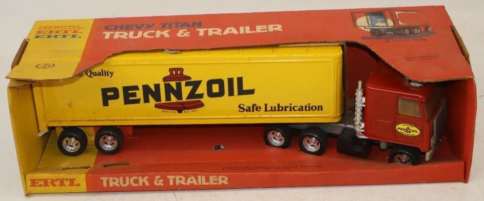 Ertl Chevy Titan Truck and Trailer In Original Box: 20x7x5.5