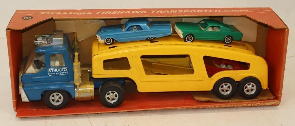 Nylint -Structo- Ertl Firestone Firehawk Car Holler In Original Box: 24x8x6