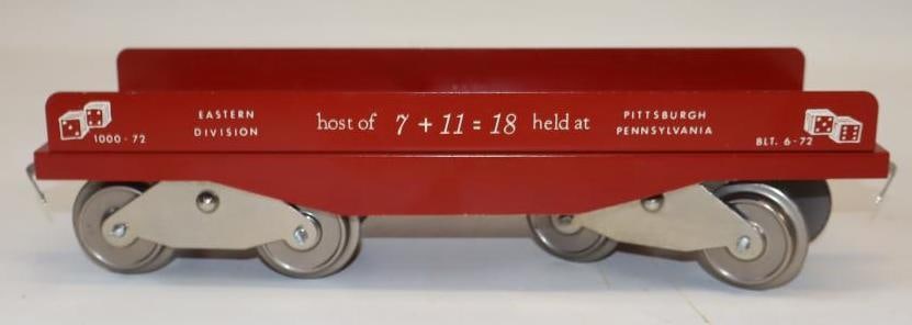 McCoy Standard Gauge Eastern Division Flat Rail Train Car: 12" x 3.5" x 3"