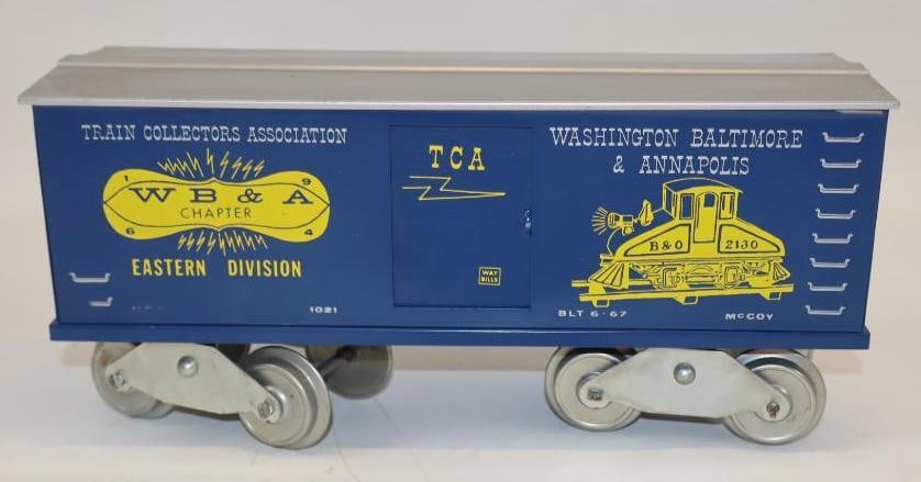 McCoy Standard Gauge TCA W B &A Eastern Division Box Train Car: 12" x 3.5" x 5"