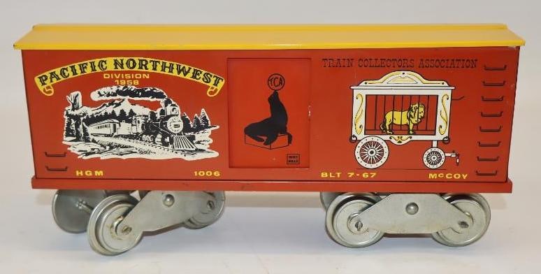 McCoy Standard Gauge TCA Pacific Northwest Box Train Car: 12" x 3.5" x 5"