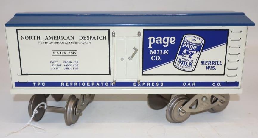 McCoy Standard Gauge Page Milk Box Train Car: 12" x 3.5" x 5"