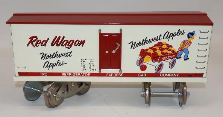 McCoy Standard Gauge Red Wagon Northwest Apples Box Train Car: 12" x 3.5" x 5"
