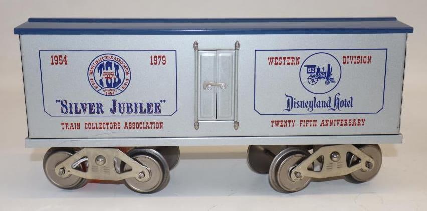 McCoy Standard Gauge 1979 "Silver Jubilee" Disney Hotel Box Train Car: 12" x 3.5" x 5"