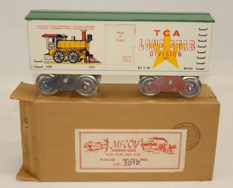 McCoy Standard Gauge TCA Lonestar Division Box Car In Original Box: 12" x 6" x 4"