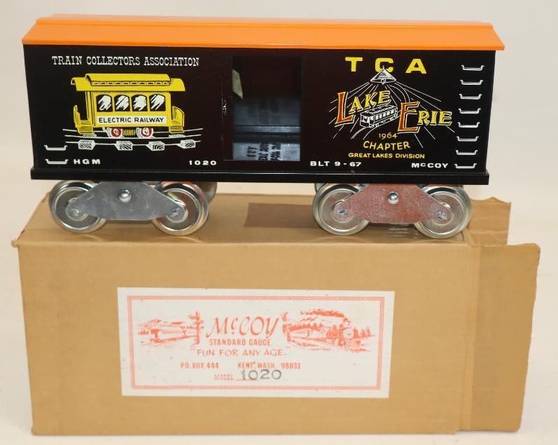 McCoy Standard Gauge TCA Lake Erie Chapter Box Car In Original Box: 13" x 6" x 3.5"